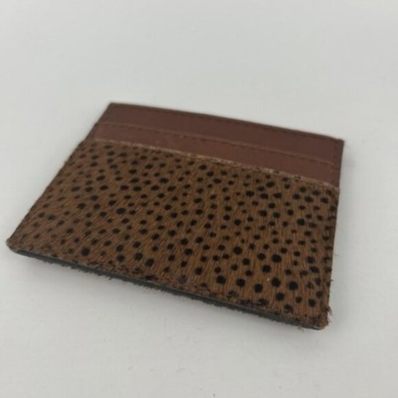 Madewell The Leather Card Case Spotted Leopard Calf Hair NWT - Picture 2 of 9